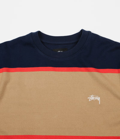 Stussy Jeromy Stripe Long Sleeve T-Shirt - Navy