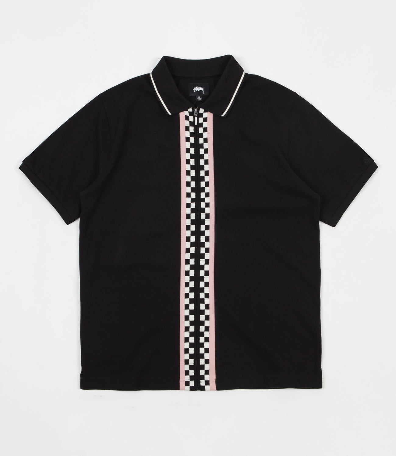 Stussy Julian Full-Zip Polo Shirt - Black | Flatspot