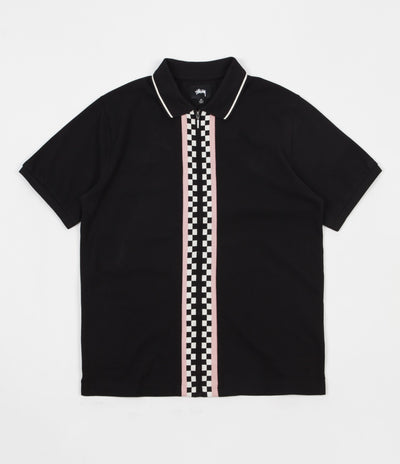 Stussy Julian Full-Zip Polo Shirt - Black