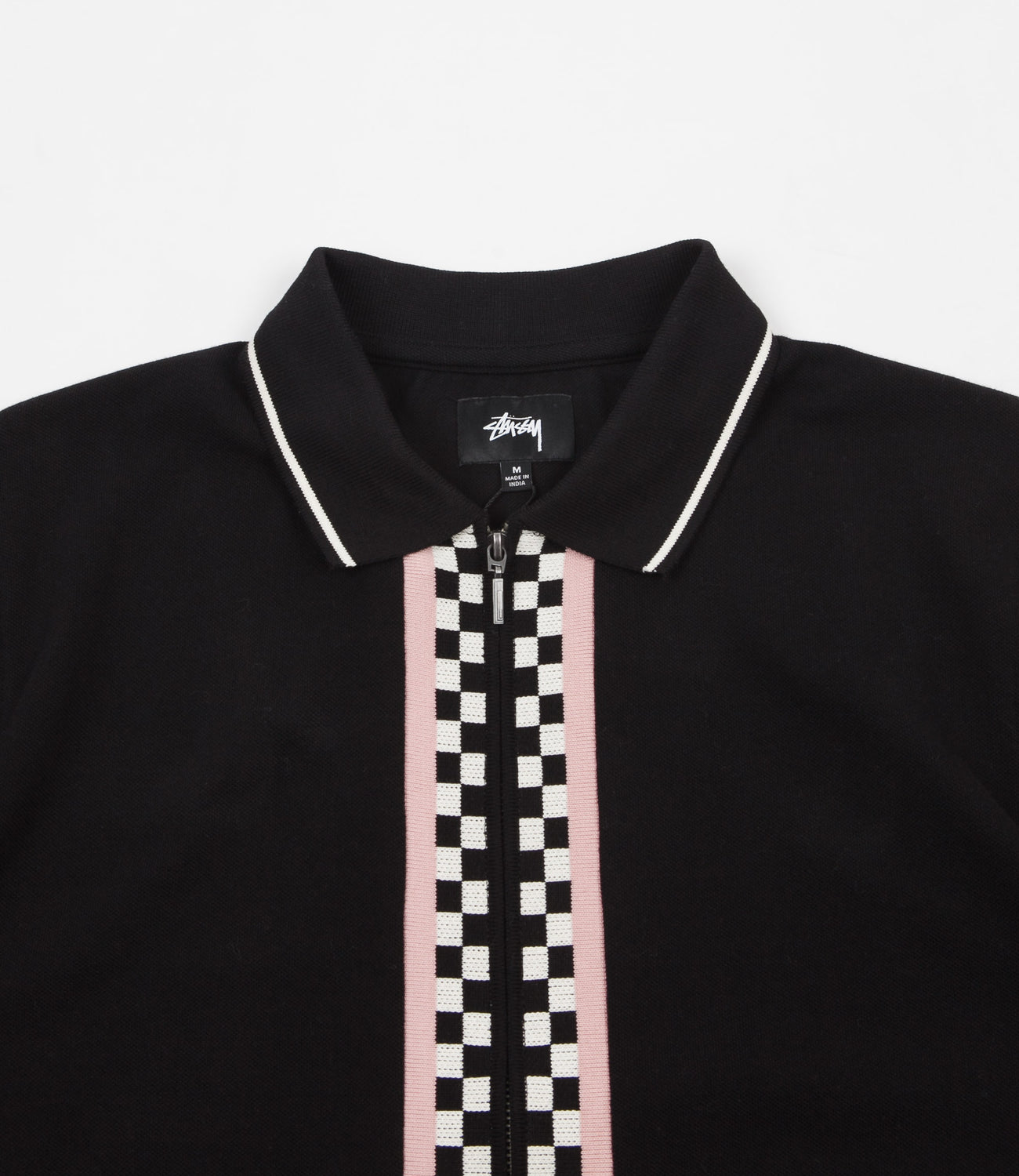 Stussy Julian Full-Zip Polo Shirt - Black | Flatspot