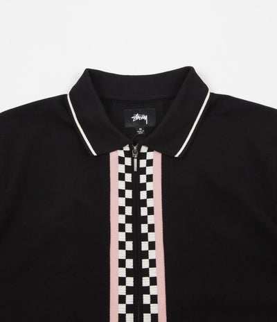 Stussy Julian Full-Zip Polo Shirt - Black