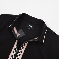 Stussy Julian Full-Zip Polo Shirt - Black | Flatspot