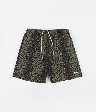 Stussy Leopard Water Shorts - Olive