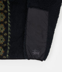 Stussy Lima Jacquard Sherpa Jacket - Black | Flatspot