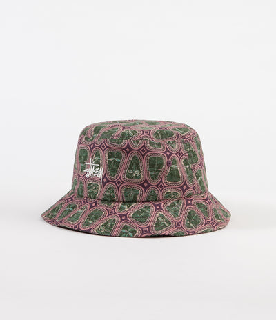 Stussy Mask Pattern Bucket Hat - Pink