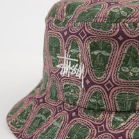 Stussy Mask Pattern Bucket Hat - Pink thumbnail