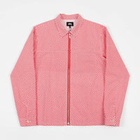 Stussy Mini Check Full Zip Shirt - Red thumbnail