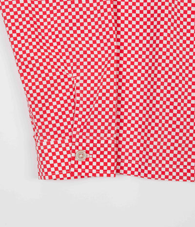 Stussy Mini Check Full Zip Shirt - Red