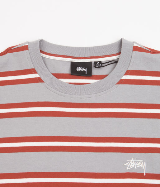 Stussy Multi Stripe T-Shirt - Grey | Flatspot