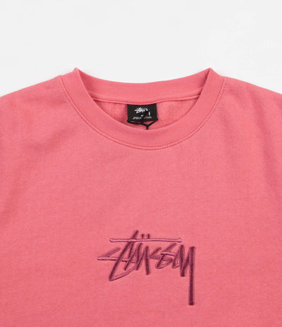 Stussy New Stock Applique Crewneck Sweatshirt - Dark Pink