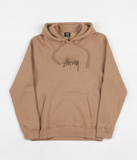 Stussy New Stock Applique Hooded Sweatshirt - Light Brown