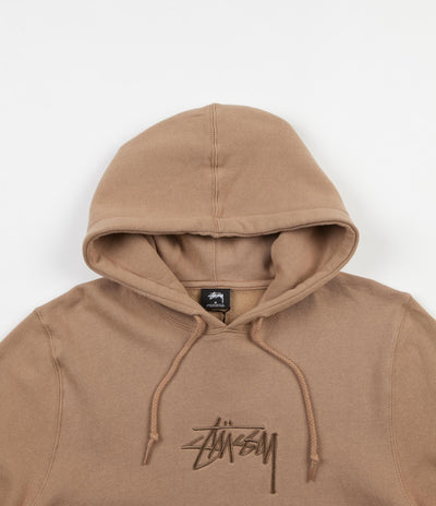 Stussy New Stock Applique Hooded Sweatshirt - Light Brown