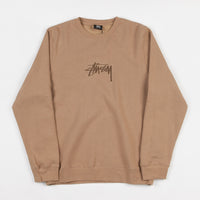 Stussy New Stock Applique Crewneck Sweatshirt - Light Brown thumbnail