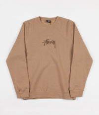 Stussy New Stock Applique Crewneck Sweatshirt - Light Brown