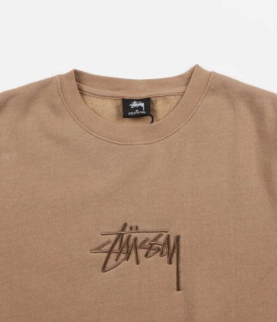 Stussy New Stock Applique Crewneck Sweatshirt - Light Brown