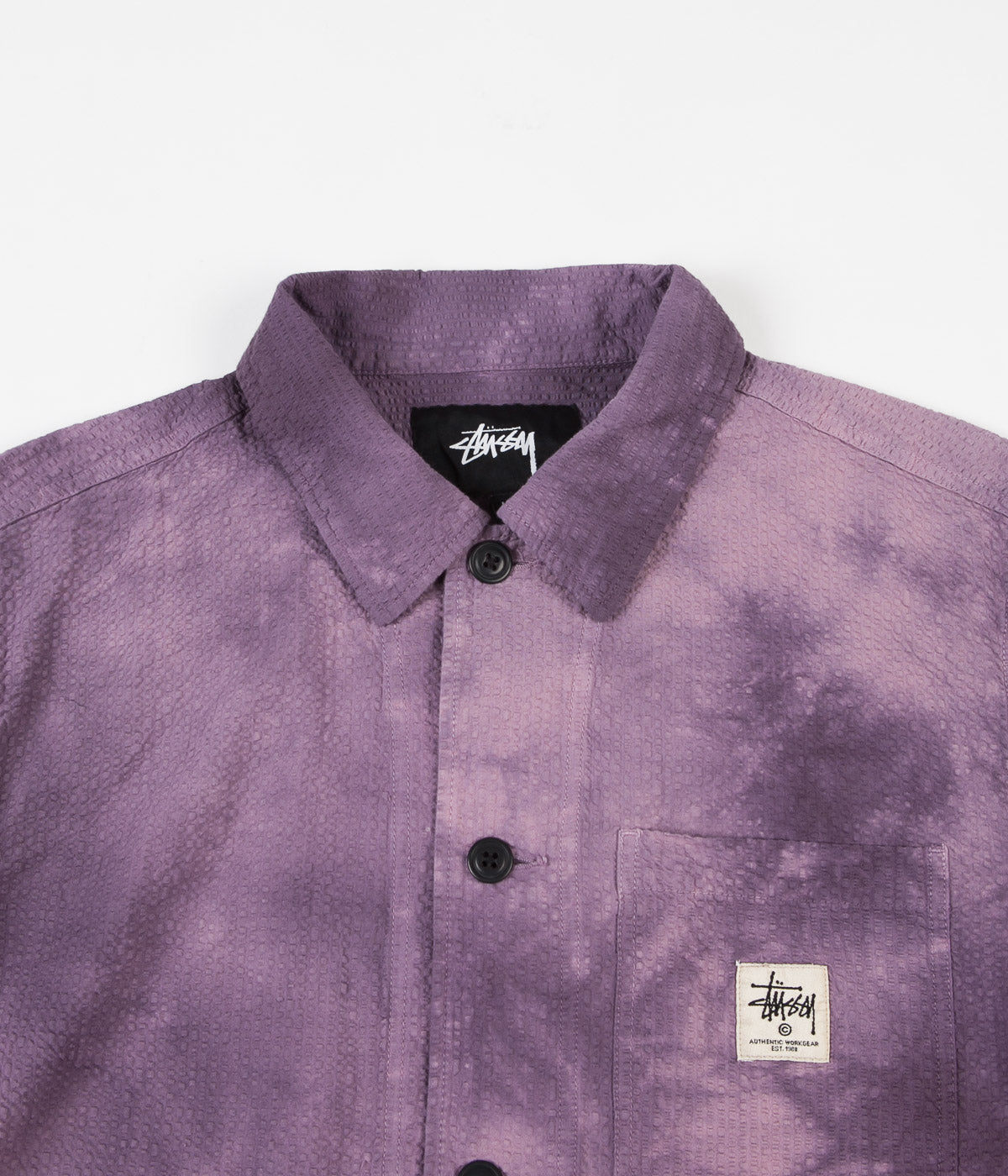 Stussy Overdyed Seersucker Chore Jacket - Purple | Flatspot