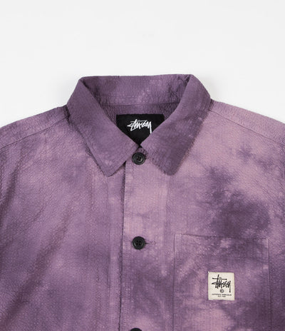 Stussy Overdyed Seersucker Chore Jacket - Purple