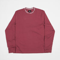 Stussy Owen Long Sleeve T-Shirt - Maroon thumbnail