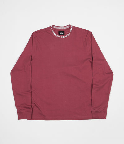 Stussy Owen Long Sleeve T-Shirt - Maroon