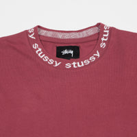 Stussy Owen Long Sleeve T-Shirt - Maroon thumbnail