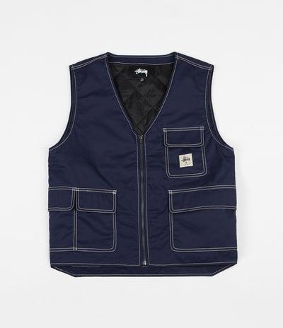 Stussy Poly Cotton Work Vest - Navy