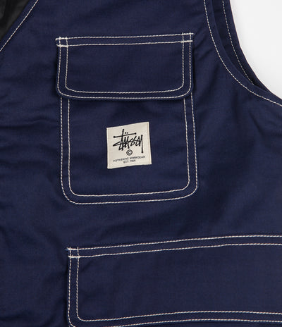 Stussy Poly Cotton Work Vest - Navy