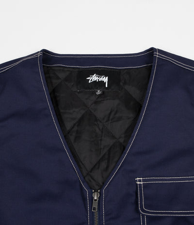 Stussy Poly Cotton Work Vest - Navy