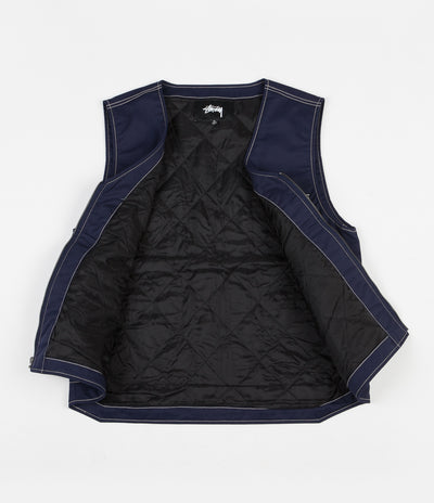 Stussy Poly Cotton Work Vest - Navy