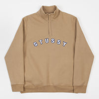 Stussy Quarter Zip Mock Neck Sweatshirt - Tan thumbnail