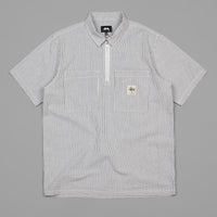 Stussy Seersucker Half-Zip Shirt - Black Stripe thumbnail