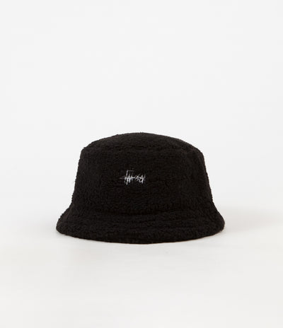 Stussy Sherpa Fleece Bucket Hat - Black