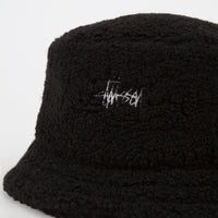 Stussy Sherpa Fleece Bucket Hat - Black thumbnail