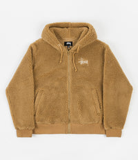 Stussy Sherpa Zip Hoodie - Brown