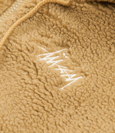 Stussy Sherpa Zip Hoodie - Brown