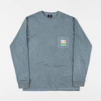 Stussy Sierra Pigment Dyed Pocket Long Sleeve T-Shirt - Slate thumbnail