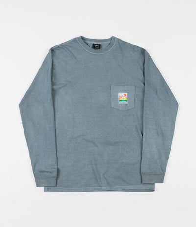 Stussy Sierra Pigment Dyed Pocket Long Sleeve T-Shirt - Slate