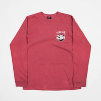 Stussy Skateman Pigment Dyed Long Sleeve T-Shirt - Raspberry thumbnail