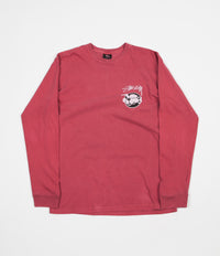 Stussy Skateman Pigment Dyed Long Sleeve T-Shirt - Raspberry