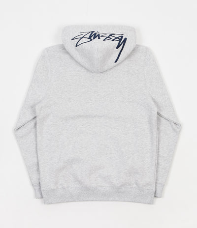 Stussy Smooth Stock Applique Hoodie - Grey Heather