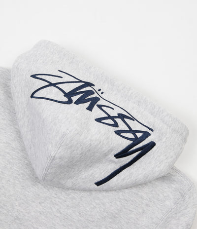 Stussy Smooth Stock Applique Hoodie - Grey Heather