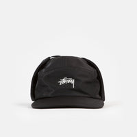 Stussy Stock Ear Flap Camp Cap - Black thumbnail