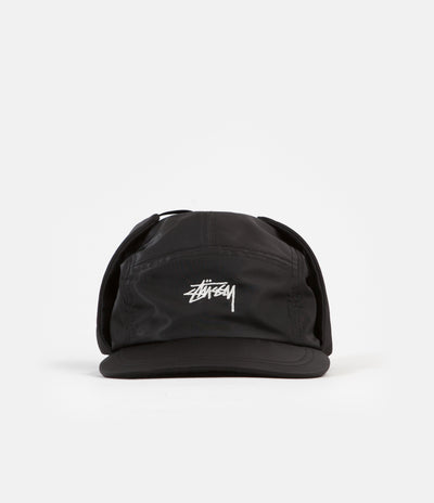 Stussy Stock Ear Flap Camp Cap - Black