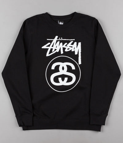 Stussy Stock Link Crewneck Sweatshirt - Black