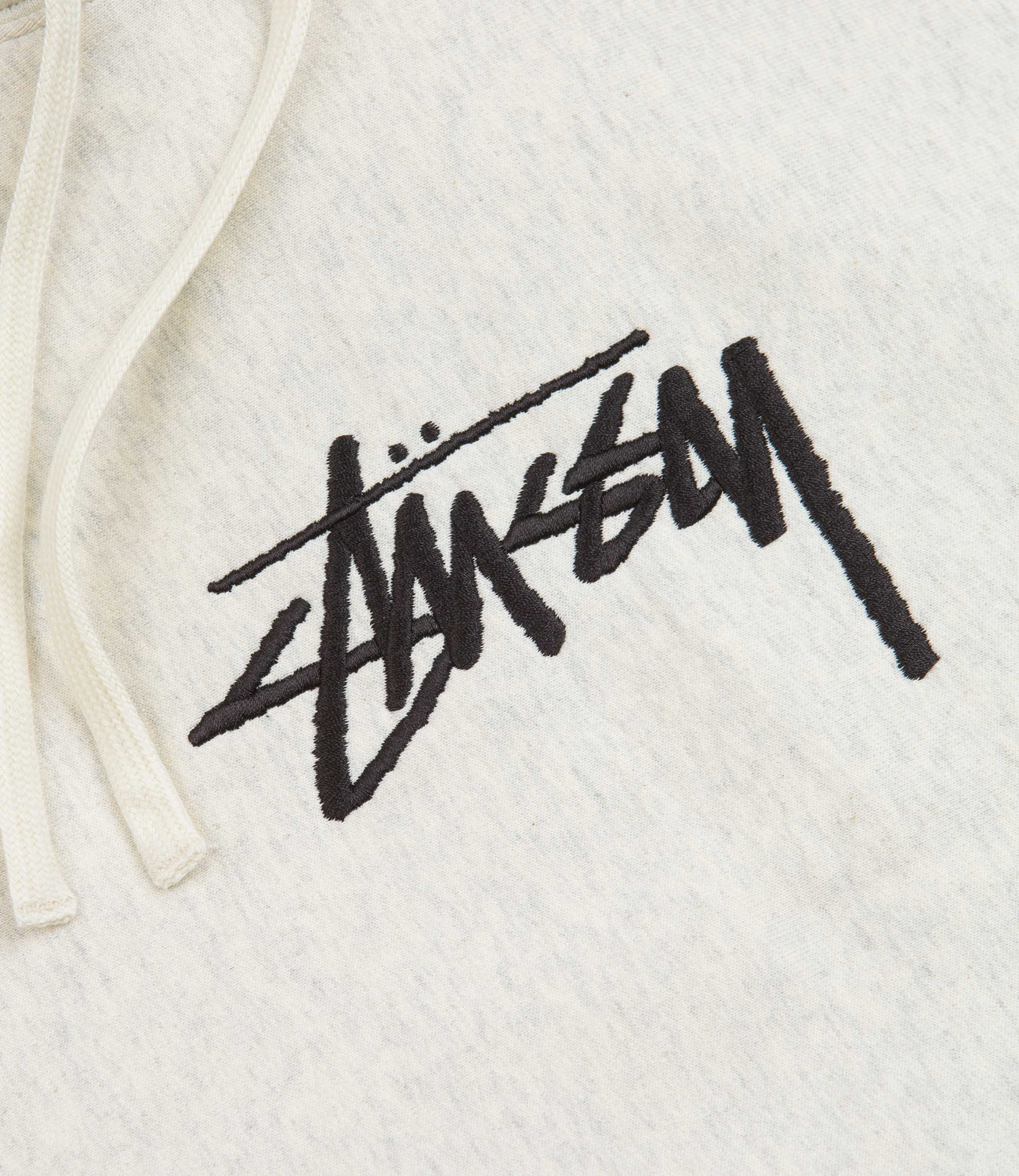 Stussy Stock Logo Applique Hoodie - Ash Heather | Flatspot