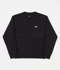 Stussy Stock Logo Crewneck Sweatshirt - Black | Flatspot