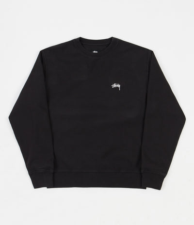 Stussy Stock Logo Crewneck Sweatshirt - Black