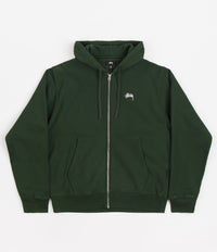 Stussy Stock Logo Zip Hoodie - Forest