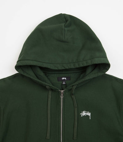 Stussy Stock Logo Zip Hoodie - Forest