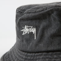 Stussy Stock Washed Bucket Hat - Black thumbnail