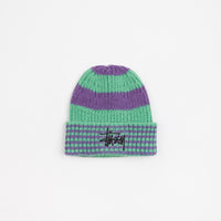 Stussy Striped Big Basic Beanie - Green thumbnail